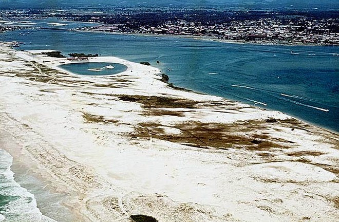 From the Spit looking over to Southport, c 1970. © Jeni Bone